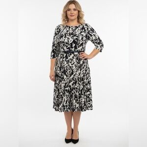Dress Barn Monochrome Long Sleeve Dress